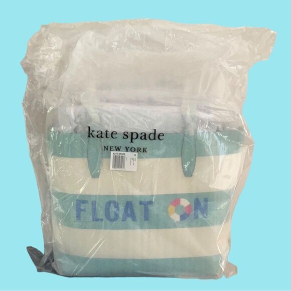 KATE SPADE NWT POOL FLOAT LARGE LEATHER OPEN TOP  TOTE BAG BEACH SUMMER - Picture 12 of 12